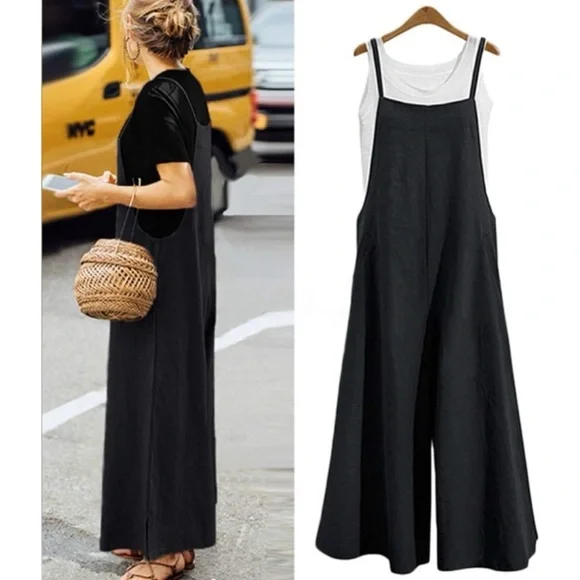 (NWT) YESNO • Chic Black Sleeveless Square-Neck Wide Leg Jumpsuit, 4XL - Picture 16 of 16